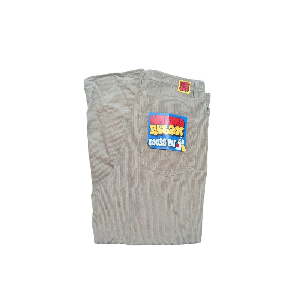 Empyre Corduroy Pants Mens 36 NWT Loose Fit Skate Y2K Baggy Tan